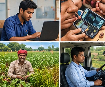 Young people learning computer, mobile repair, farming and driving skills